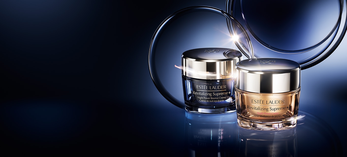 Revitalizing Supreme+ Day and Night moisturisers on dark background